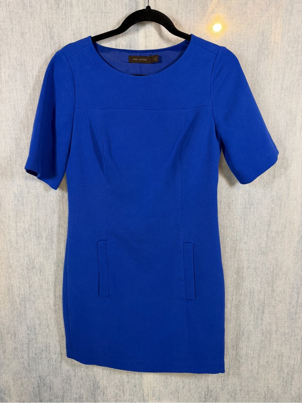 The Limited Cobalt Blue Short Sleeve Sheath Career Office Dress Pockets – Size 0
